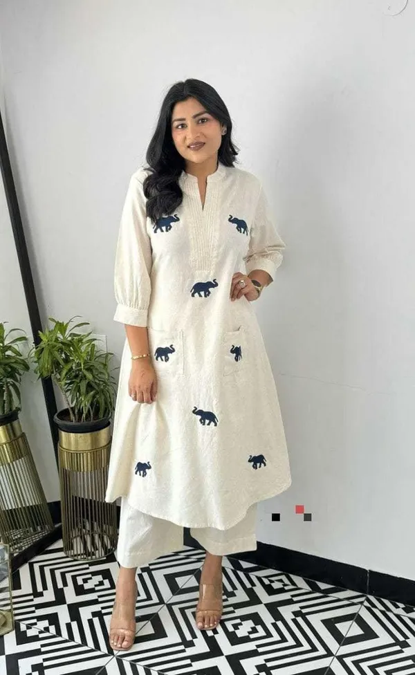 White_Cotton_Printed_Straight_Kurti_Pant_Dupatta_Set_For_Women