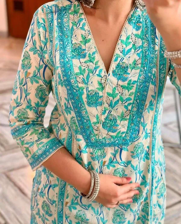 Green_Cotton_Regular_Printed_Anarkali_Kurti_Set_With_Pant_Dupatta_For_Women