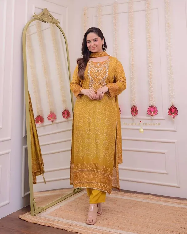 Yellow_Cotton_Regular_Embroidered_Straight_Kurti_Pant_Dupatta_Set_For_Women
