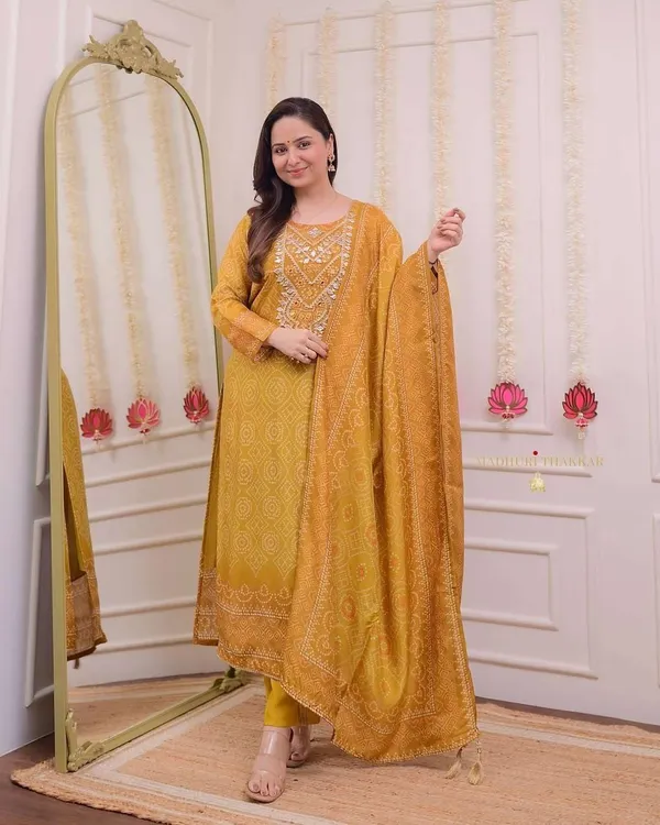 Yellow_Cotton_Regular_Embroidered_Straight_Kurti_Pant_Dupatta_Set_For_Women