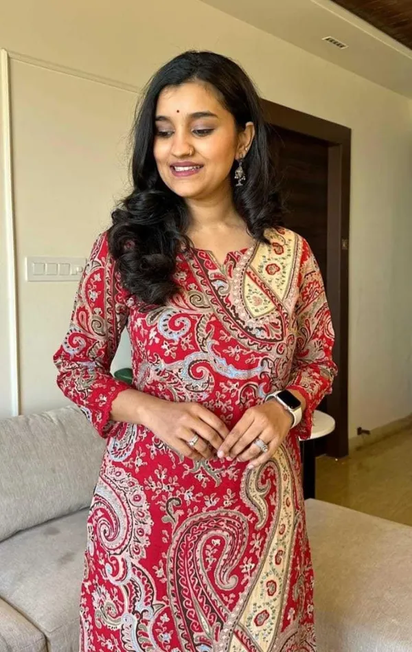 Red_Cotton_Regular_Printed_Kurti_With_Pant_Set_For_Women