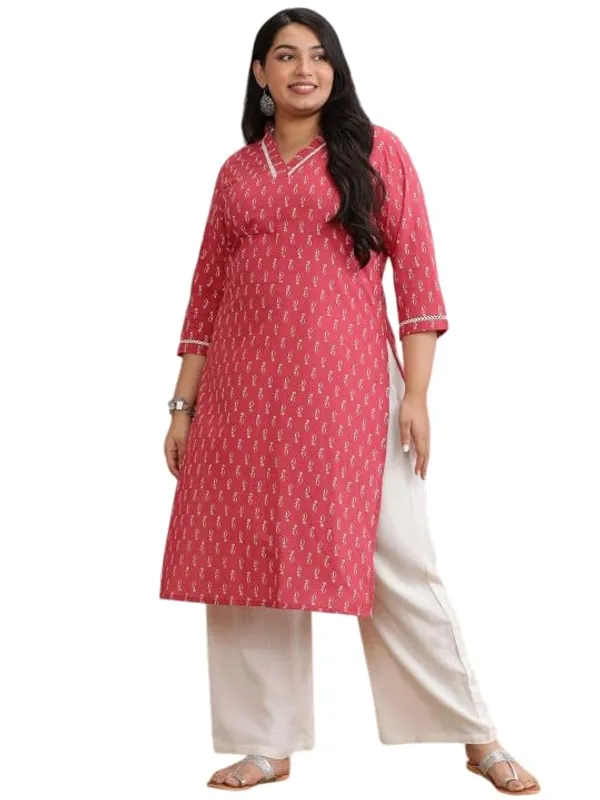 Pink_Rayon_Regular_Printed_Straight_Kurti_With_Pant_Set_For_Women