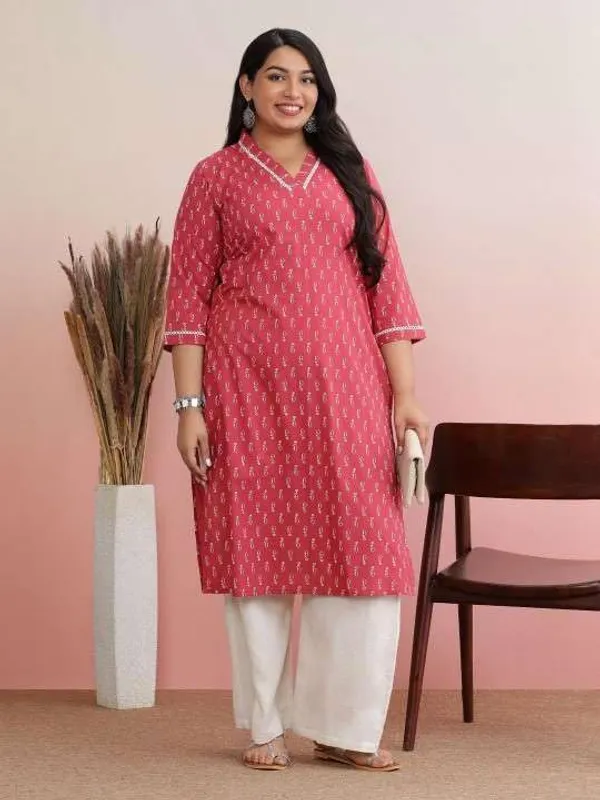 Pink_Rayon_Regular_Printed_Straight_Kurti_With_Pant_Set_For_Women