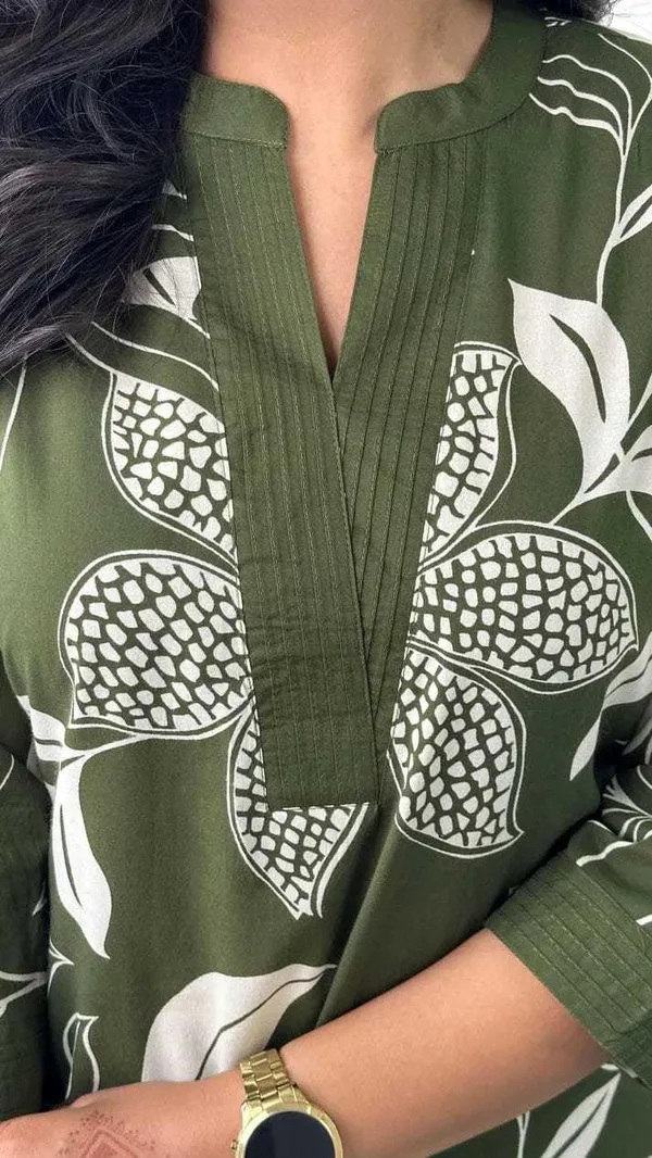 Green_Cotton_Floral_Printed_Straight_Kurti_Pant_Dupatta_Set_For_Women