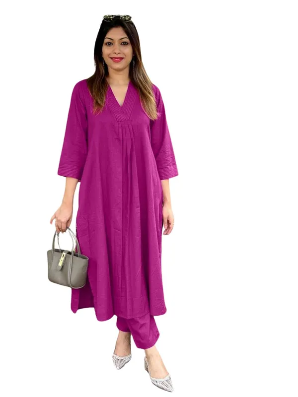 Pink_Cotton_Regular_Printed_Straight_Kurti_With_Pant_Set_For_Women