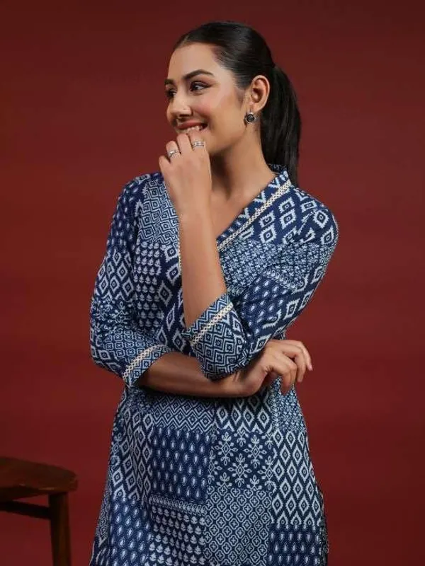 Blue_Rayon_Regular_Printed_Straight_Kurti_Set_With_Pant_Dupatta_For_Women