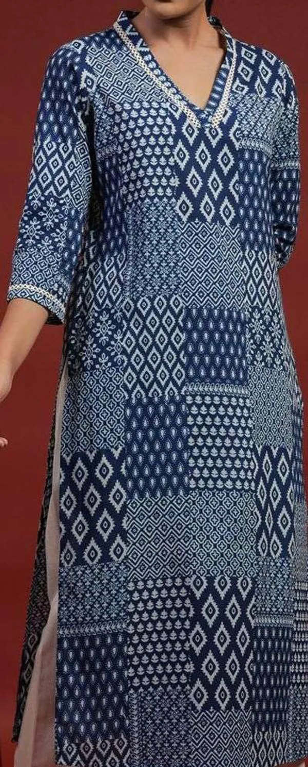 Blue_Rayon_Regular_Printed_Straight_Kurti_Set_With_Pant_Dupatta_For_Women