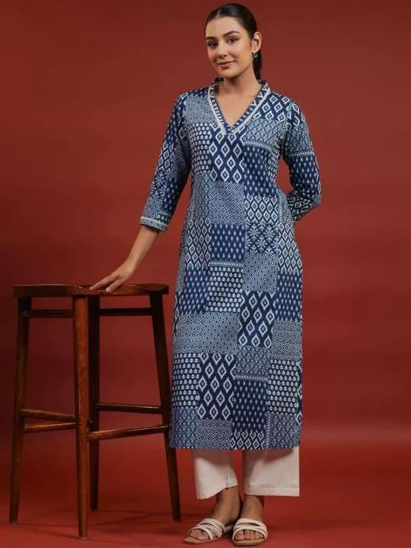 Blue_Rayon_Regular_Printed_Straight_Kurti_Set_With_Pant_Dupatta_For_Women