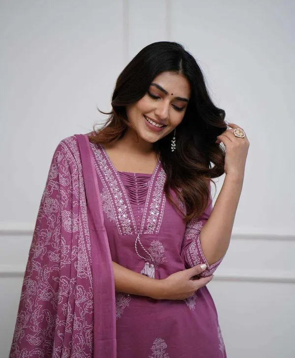Purple_Cotton_Embroidered_Straight_Kurti_Set_With_Pant_Dupatta_For_Women