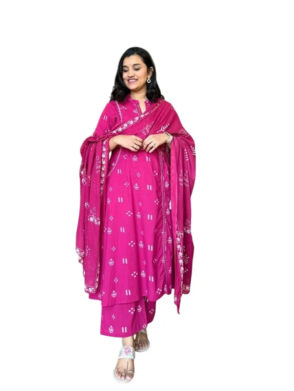 Pink_Cotton_Embroidered_Anarkali_Kurti_With_Pant_Dupatta_Set_For_Women