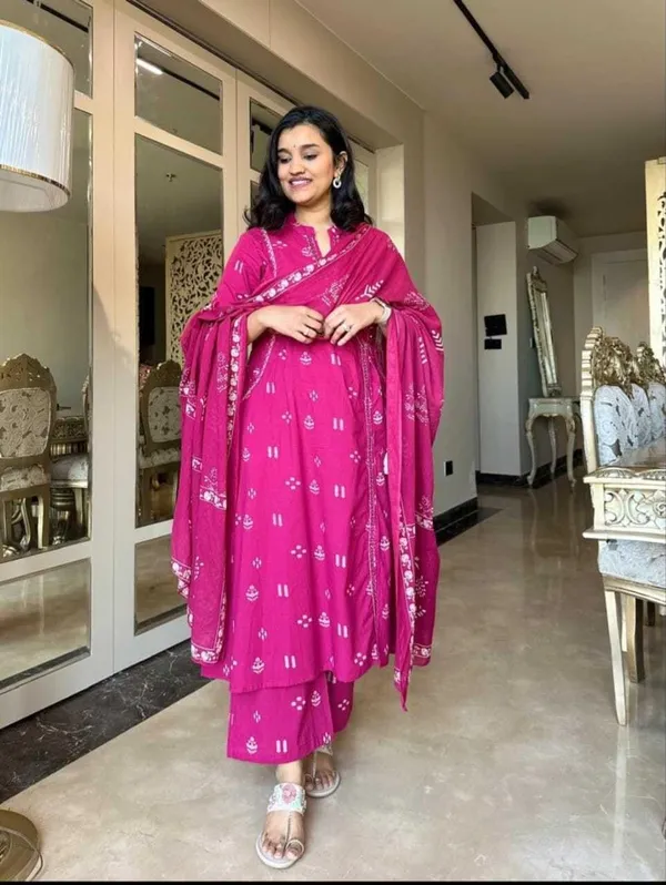 Pink_Cotton_Embroidered_Anarkali_Kurti_With_Pant_Dupatta_Set_For_Women