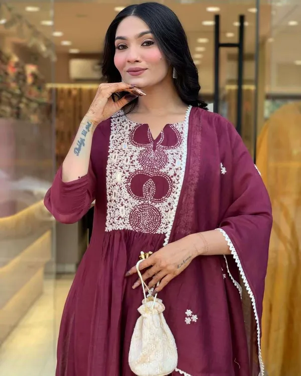 Purple_Cotton_Regular_Printed_Anarkali_Kurti_Set_With_Pant_Dupatta_For_Women
