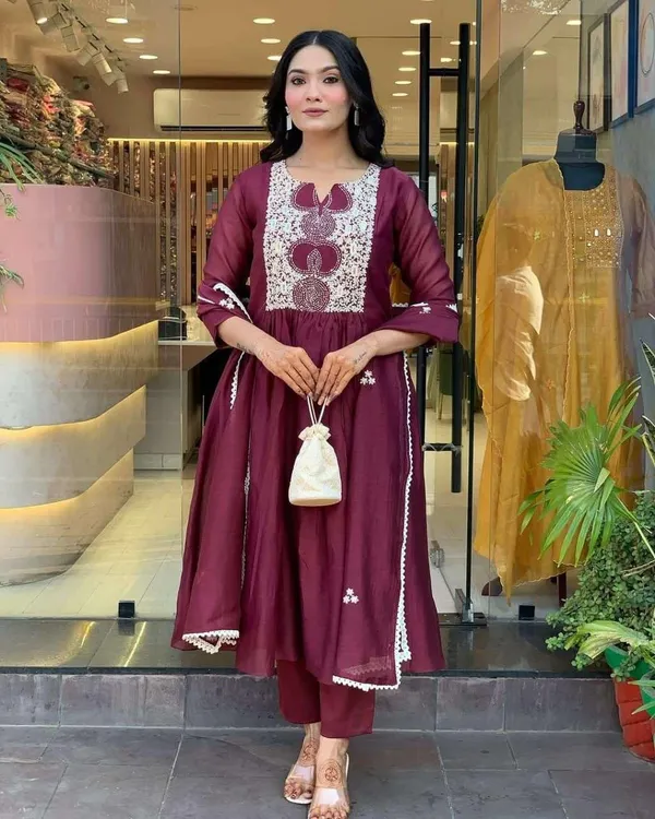 Purple_Cotton_Regular_Printed_Anarkali_Kurti_Set_With_Pant_Dupatta_For_Women