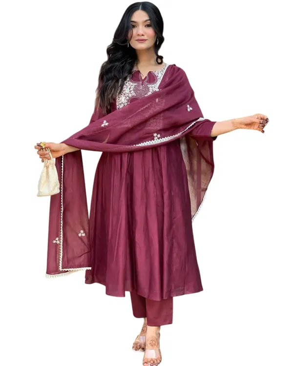 Purple_Cotton_Regular_Printed_Anarkali_Kurti_Set_With_Pant_Dupatta_For_Women