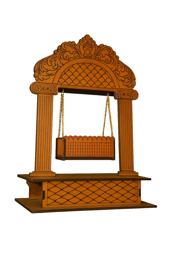 Wooden_Carved_Pillar_Design_Idol_Swing_with_Base_Stand