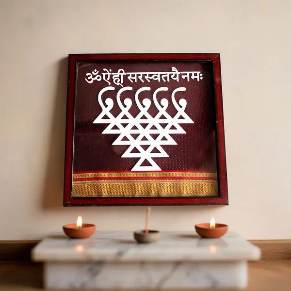 Wooden_Saraswati_Yantra_Religious_Symbol_Frame
