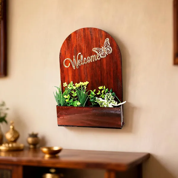 Wooden_Welcome_Wall_Decor_with_Artificial_Flowers