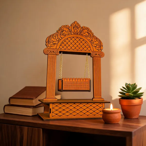 Wooden_Carved_Pillar_Design_Idol_Swing_with_Base_Stand
