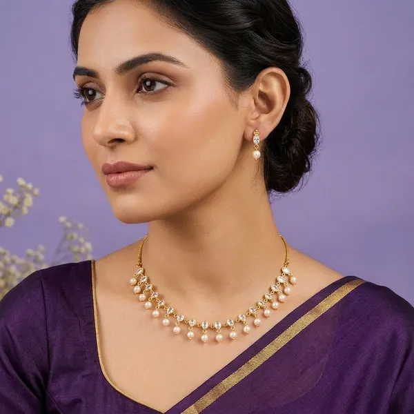 14_Ct_Polki_Handmade_Gold_Pearl_Studded_Necklace_Earring_Set_For_Women