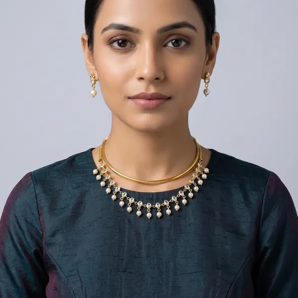14_Ct_Polki_Handmade_Gold_Pearl_Studded_Necklace_Earring_Set_For_Women