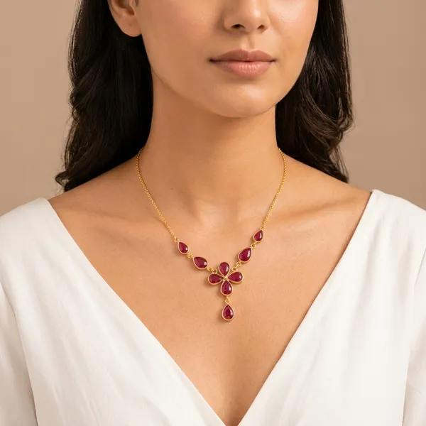 14_Ct_Polki_Handmade_Gold_Plated_Ruby_Stone_Floral_Pendant_Necklace_For_Women