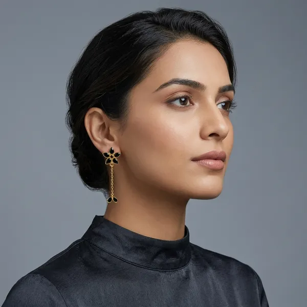 14_Ct_Polki_Handmade_Black_Stone_Floral_Drop_Earrings_With_Gold_Plating_For_Women