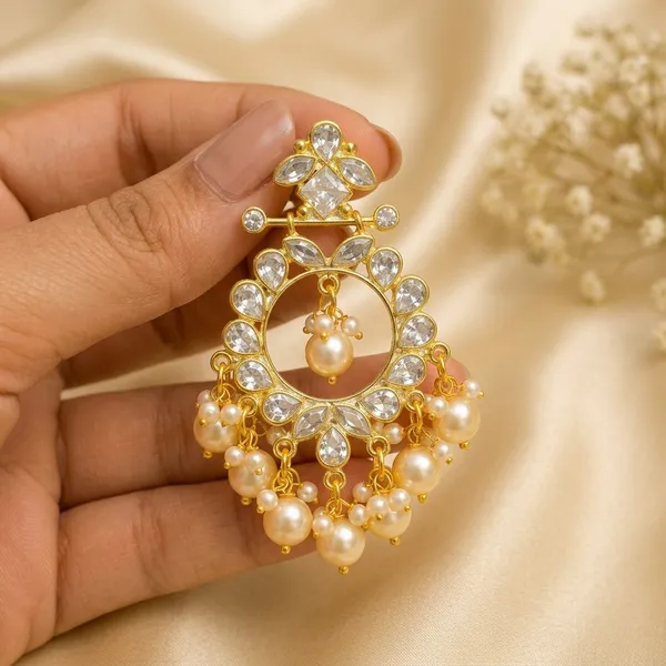 14_Ct_Polki_Handmade_Gold_Plated_Pearl_Chandbali_Earrings_For_Women
