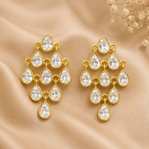 14_Ct_Polki_Handmade_Gold_Plated_Teardrop_Chandelier_Earrings_For_Women