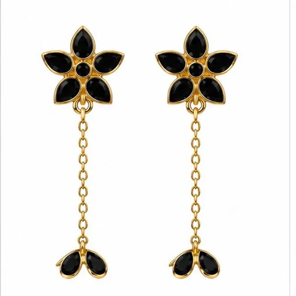 14_Ct_Polki_Handmade_Black_Stone_Floral_Drop_Earrings_With_Gold_Plating_For_Women