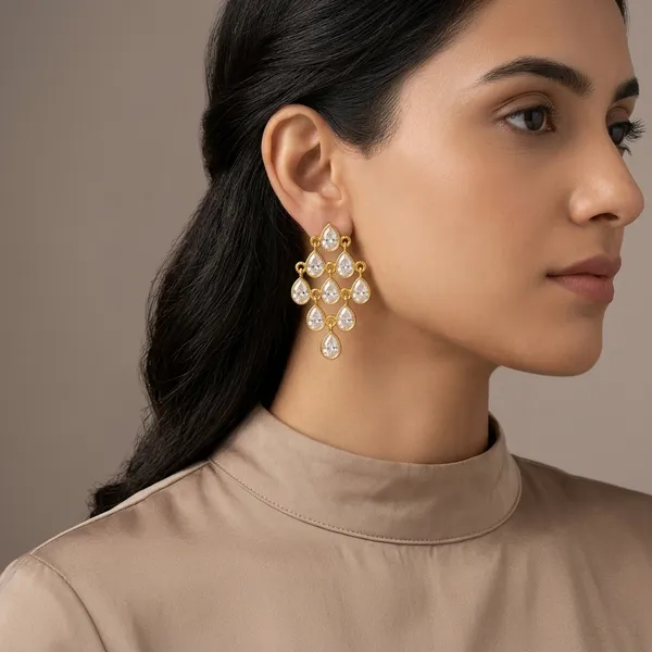 14_Ct_Polki_Handmade_Gold_Plated_Teardrop_Chandelier_Earrings_For_Women