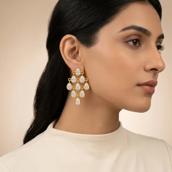 14_Ct_Polki_Handmade_Gold_Plated_Teardrop_Chandelier_Earrings_For_Women
