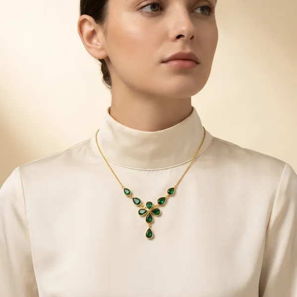 14_Ct_Polki_Handmade_Gold_Plated_Green_Stone_Floral_Necklace_For_Women