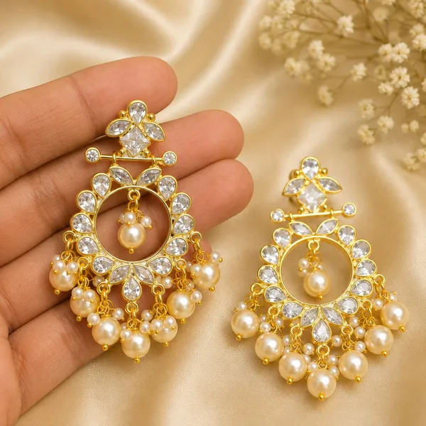 14_Ct_Polki_Handmade_Gold_Plated_Pearl_Chandbali_Earrings_For_Women