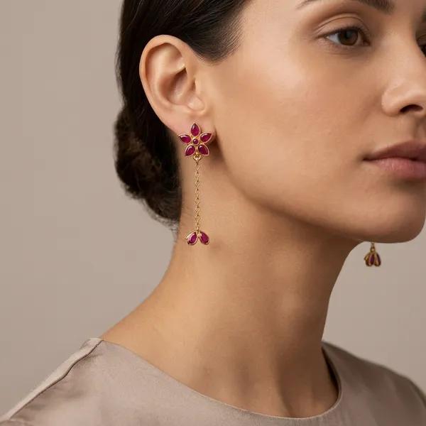 14_Ct_Polki_Handmade_Gold_Ruby_Floral_Drop_Earrings_For_Women