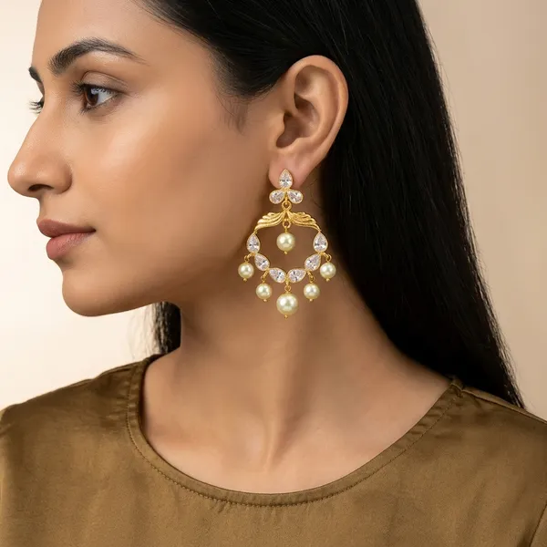 14_Ct_Polki_Handmade_Gold_Plated_Pearl_Drop_Chandbali_Earrings_With_Stones