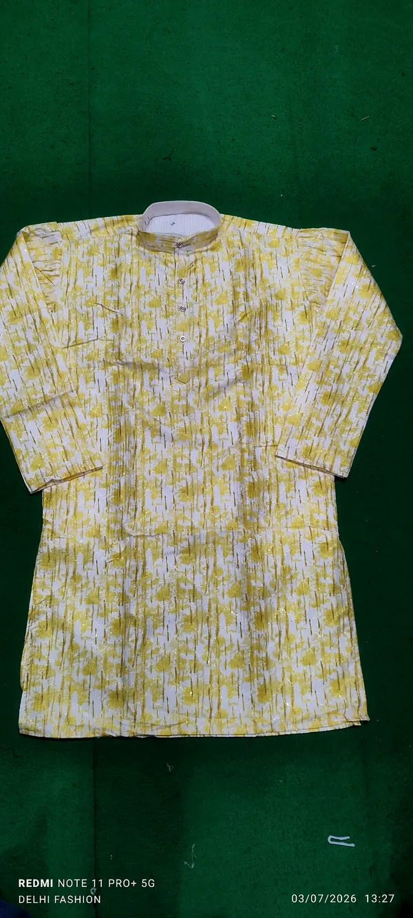 Yellow_Printed_Straight_Kurta_for_Men