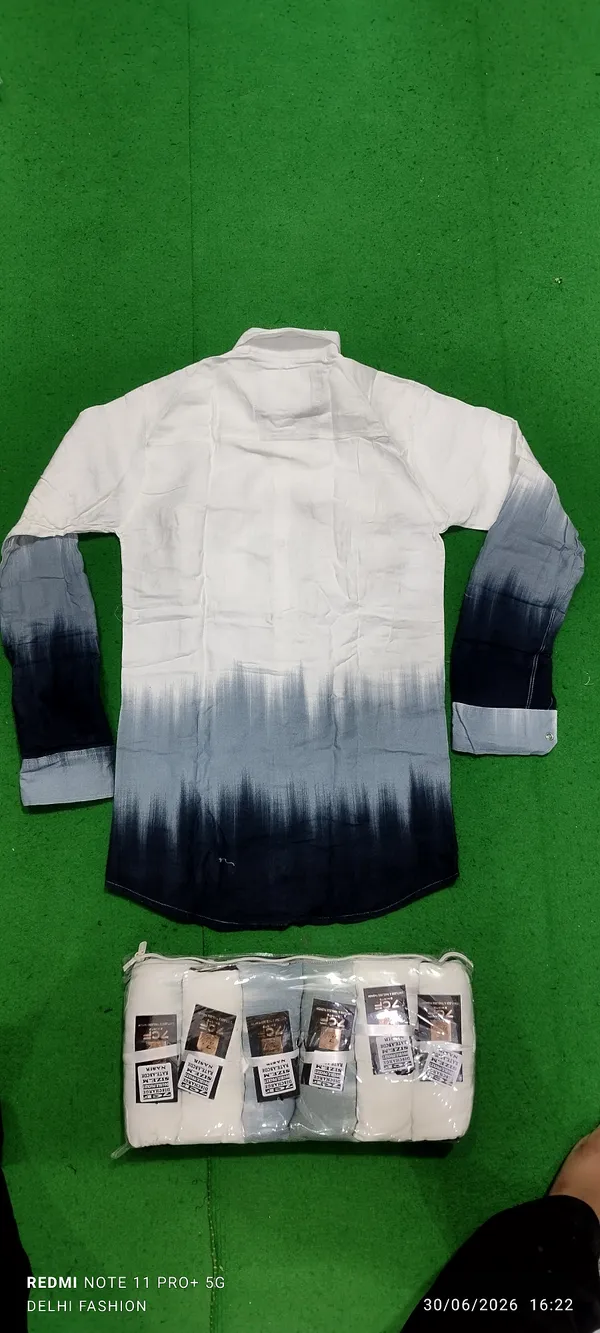 White_Ombre_Long_Sleeve_Shirt_for_Men