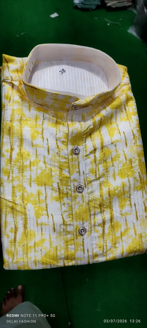 Yellow_Printed_Button_Down_Shirt_for_Men