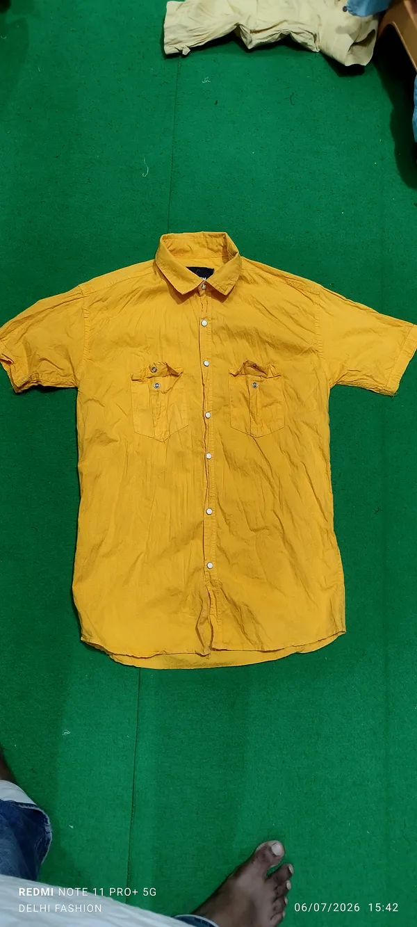 Yellow_Casual_Short_Sleeve_Shirt_for_Men