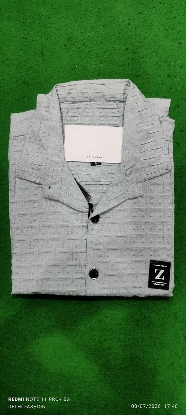 Grey_Textured_Short_Sleeve_Shirt_for_Men