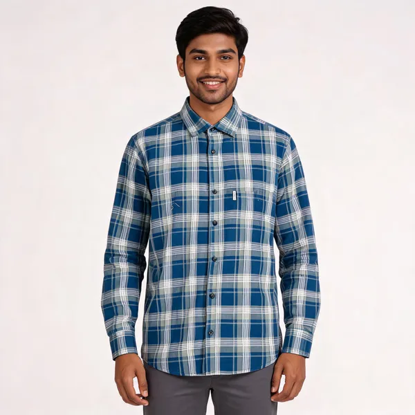 Blue_Oxford_Check_Shirt_For_Men