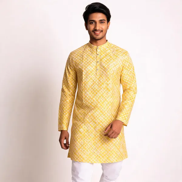 Yellow_Synthetic_Kurta_For_Men