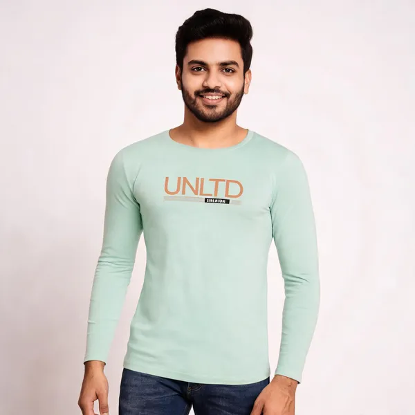 Mint_Green_Cotton_Hosiery_T-Shirt_For_Men