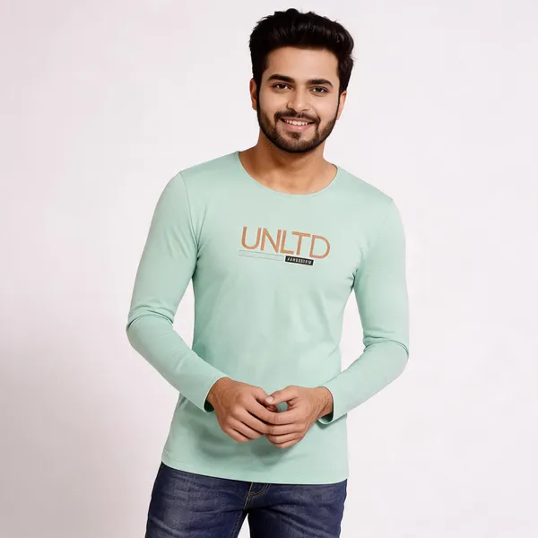Mint_Green_Cotton_Hosiery_T-Shirt_For_Men