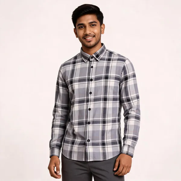 Grey_Oxford_Check_Shirt_For_Men