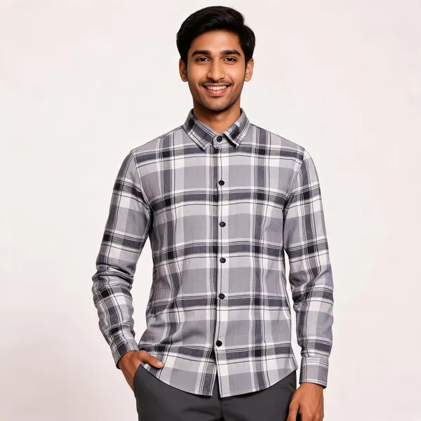 Grey_Oxford_Check_Shirt_For_Men