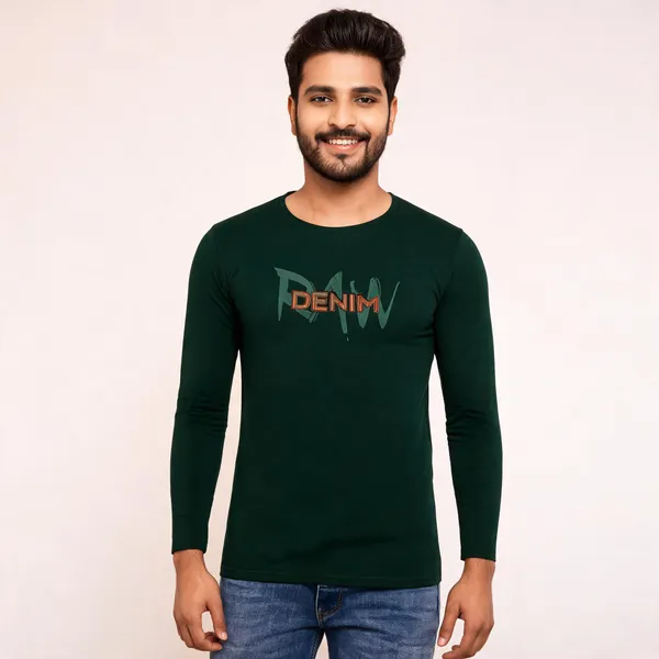Green_Cotton_Hosiery_T-Shirt_For_Men