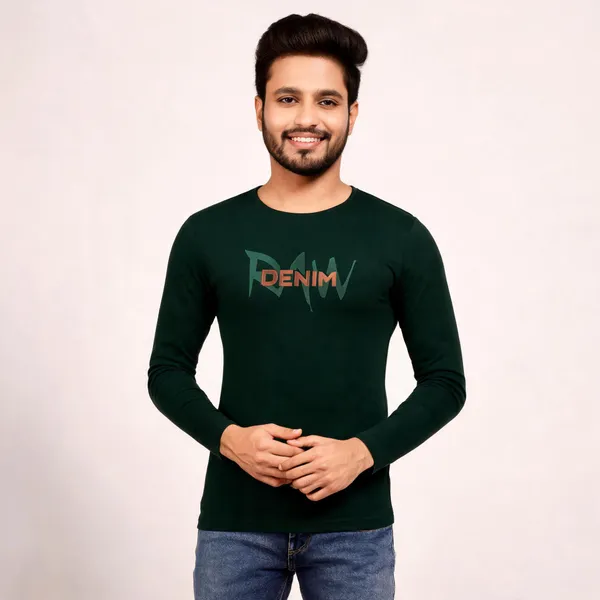 Green_Cotton_Hosiery_T-Shirt_For_Men