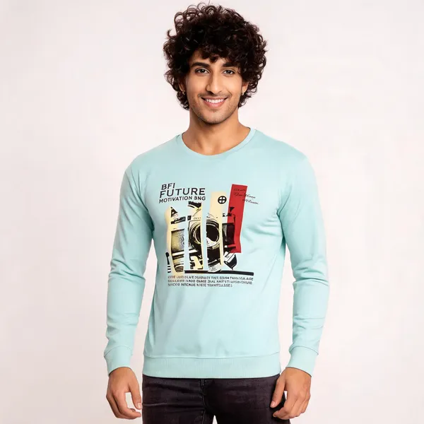 Mint_Green_Cotton_Hosiery_T-Shirt_For_Men
