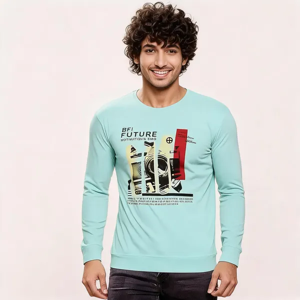 Mint_Green_Cotton_Hosiery_T-Shirt_For_Men
